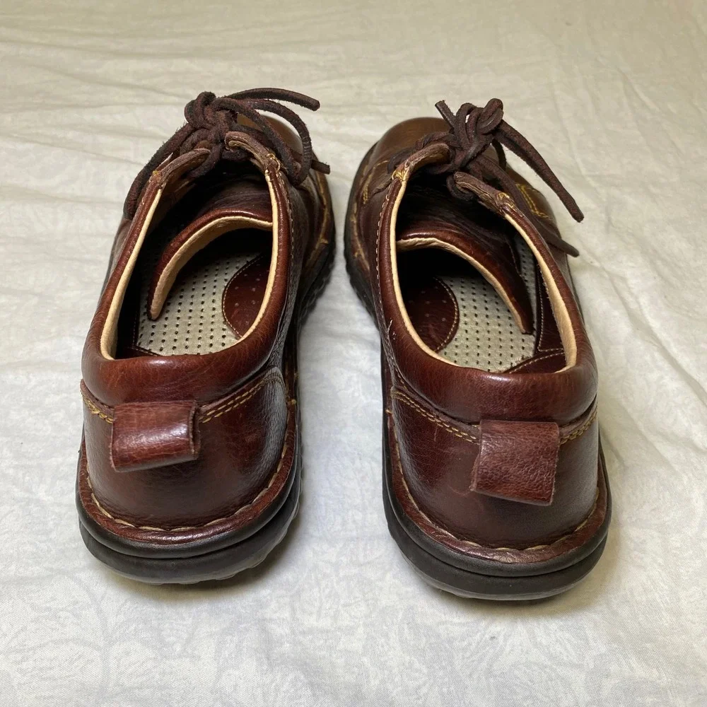 Born Handcrafted Brown Leather Oxford Comfort Shoes Women's US 8 EU 39 Lace Up